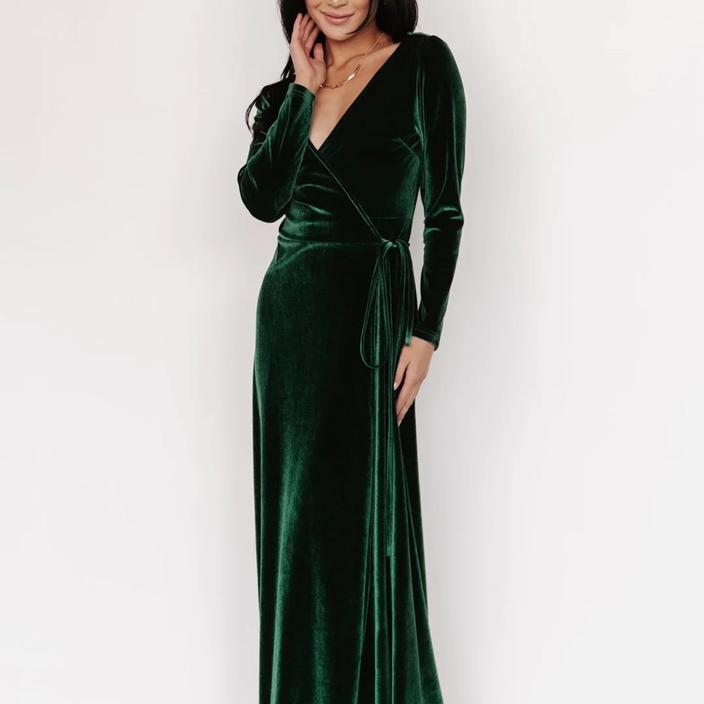 Baltic Born Esmeralda velvet wrap maxi dress